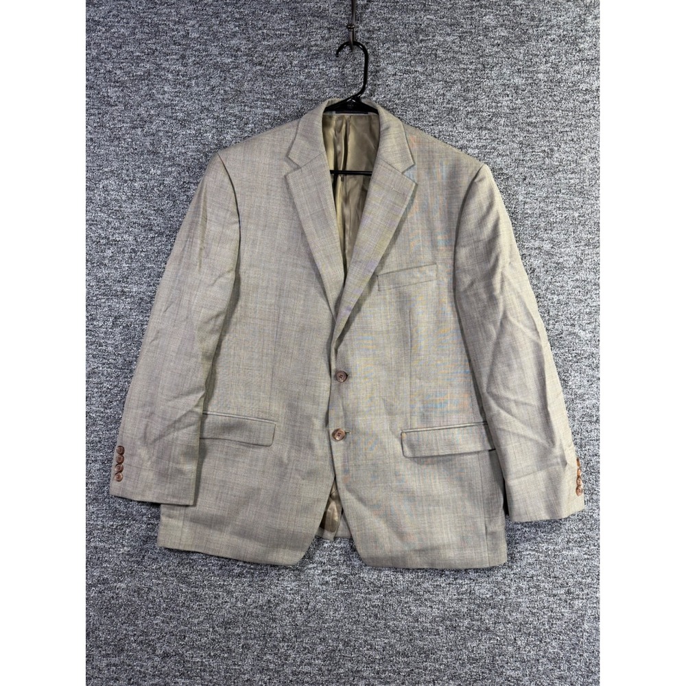 Lauren Ralph Lauren Mens 44S Tan Glen Plaid 100% Wool 2 Button Blazer Sport Coat